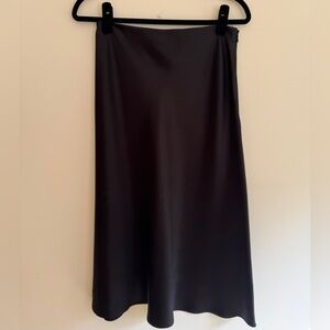 Club Monaco Black Silk Midi Skirt